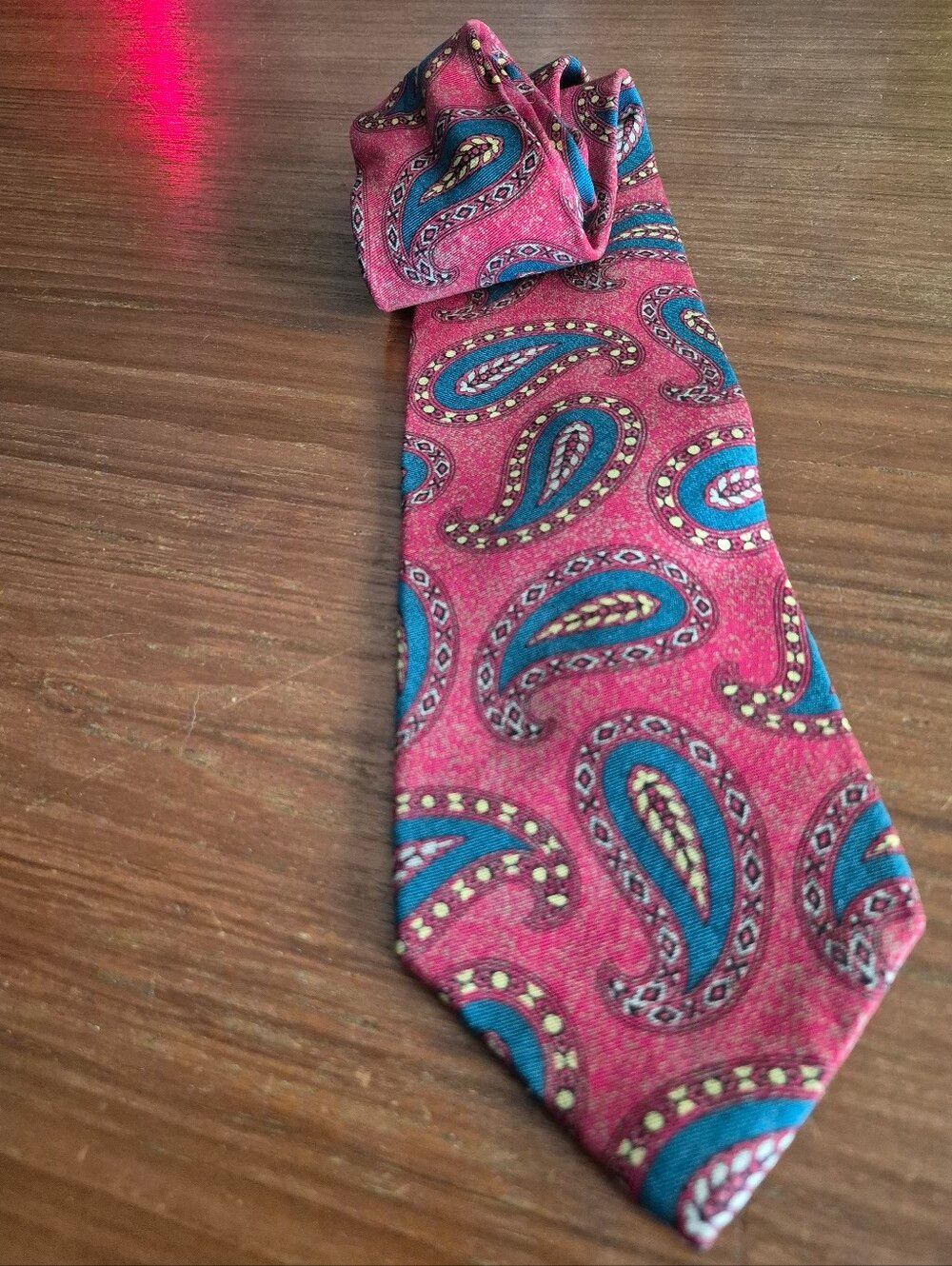 Vintage Silk Karl Lagerfeld Red Large Paisley Tie